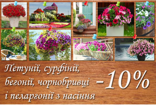 - 10% на насіння квітів!