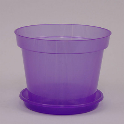 Горшок пластмассовый для орхидей с подставкой фиолетовый 17 см