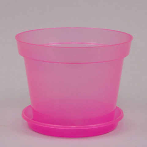 Горщик пластмасовий для орхідей з підставкою рожевий 19 см