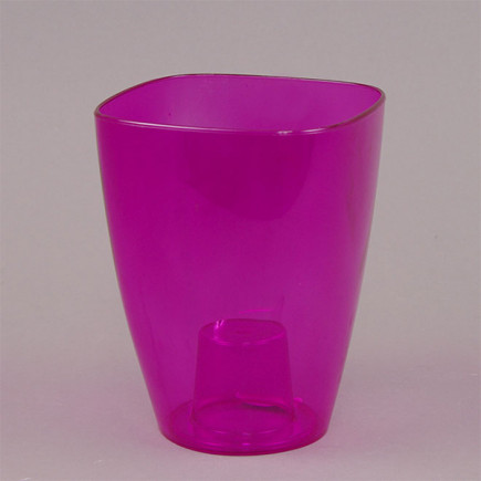 Горщик пластмасовий для орхідей Квадрат рожевий 9х9 см
