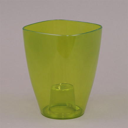 Горшок пластмассовый для орхидей Квадрат зеленый 12х12 см