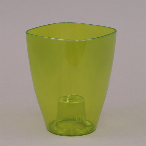 Горшок пластмассовый для орхидей Квадрат зеленый 9х9 см