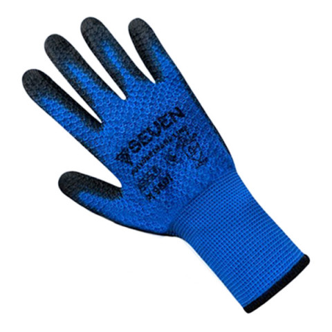 Рукавички синтетичні сині з чорним поліуретановим покриттям PL9801. р.8 