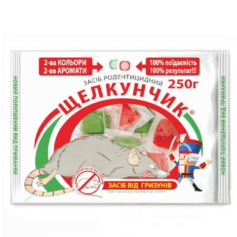 Родентицид Щелкунчик тісто (арахіс+сир) фільтр пакет 250 г